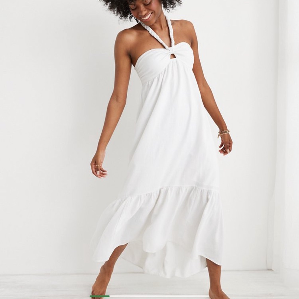 Aerie High Low Halter Maxi dress
